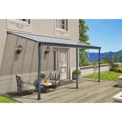 Abbildung von HOME DELUXE Terrassendach Terrassenüberdachung SOLIS Grau, BxT: 312.00x303.00 cm, Bedachung Doppelstegplatten, Ständer und Schienen aus Aluminium