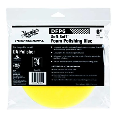 Abbildung von Meguiar&#039;s DFP6 Soft Buff Foam Polishing Disc Polierpad, Härtegrad: mittel, 6&#039;&#039;