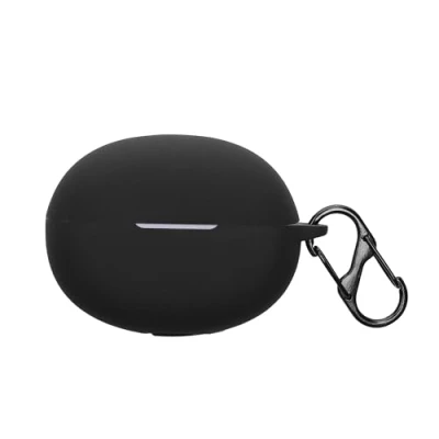Abbildung von kwmobile Hülle kompatibel mit Realme Buds Air 6 Kopfhörer Silikon Schutzhülle Etui Case Cover Schoner in Schwarz