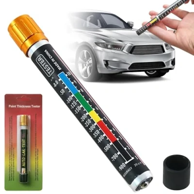 Abbildung von Leikurvo Lackmessgerät, Auto Lackdickenmessgerät Magnetische Lackmessgerät Lackfilmstift Autolack Tester Karosserie Schadens Detektor mit Magnetspitzenskala