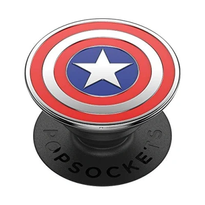Abbildung von PopSockets PopGrip Ausziehbarer Sockel und Griff mit einem Austauschbarem Top für Smartphones Tablets Enamel Captain America