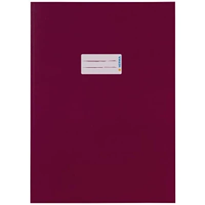 Abbildung von HERMA 19804 Heftumschläge A4 Karton Weinrot, 10 Stück, Hefthüllen mit Beschriftungsfeld aus stabilem &amp; extra starkem Papier, Heftschoner Set für Schulhefte, farbig