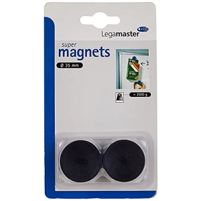 Abbildung von Legamaster 7 181401 Super Haftmagnete 35 mm circa 2500 g, schwarz 2