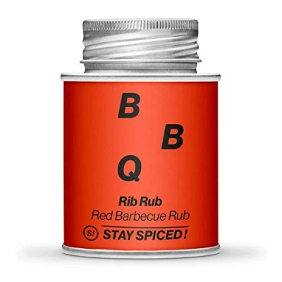 Abbildung von Hochwertiges BBQ Rib Rub von STAY SPICED ! Red I Marinade Classic Verpackt in 170 ml Weißblechdose