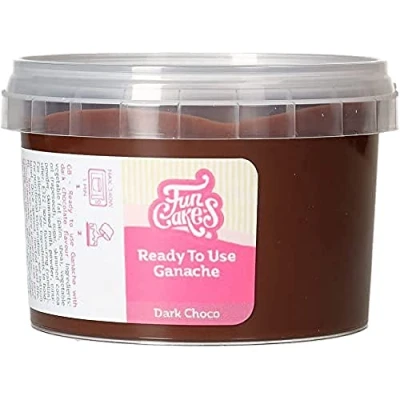 Abbildung von FunCakes gebrauchsfertige Ganache Dark Choco, Geschmack: Zartbitterschokolade, gebrauchsfertig zum Füllen von Torten, Cupcakes und anderen Leckereien, 260 g.