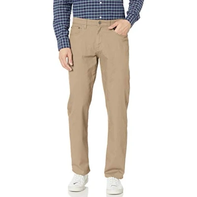 Abbildung von Amazon Essentials Herren 5 Pocket Stretch Twillhose, Bequeme Passform, Khakibraun, 33W / 32L