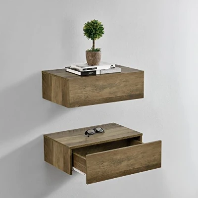 Abbildung von en.casa Nachtschrank »Oslo« in 2er Set mit Schublade 46x30x15cm Holzfarben