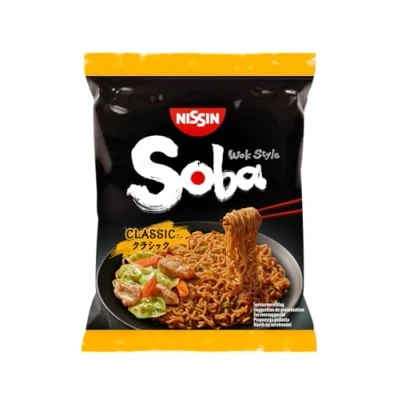 Abbildung von Nissin Soba Bag Classic, 9er Pack, Wok Style Instant Nudeln japanischer Art mit Yakisoba Sauce, schnelle Zubereitung, asiatisches Essen, 9 x 109g