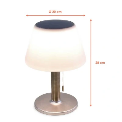 Abbildung von Spetebo LED Solarleuchte Solar Tischlampe warmweiß 27 cm Gartenleuchte, betrieben, fest integriert, warm weiß, 3 Helligkeitsstufen