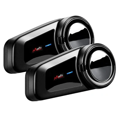 Abbildung von QSPORTPEAK M2 Motorrad Bluetooth Headset 5.0, Helm Intercom bis zu 6 Fahrer Gleichzeitige Kommunikation für 1000 Metern mit universeller Kopplung, CVC Geräuschunterdrückung, Sprachsteuerung.