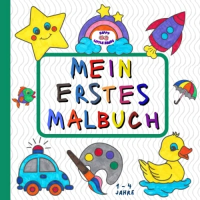 Abbildung von Mein erstes Malbuch: 100 lustige Ausmalbilder Malbuch für Kinder mit süßen Bildern Einfache Zeichnungen 1 4 Jährige
