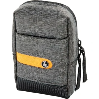 Abbildung von Hama Kameratasche &quot;Terra&quot; aus Recycling Polyester (kleine Fototasche für Kompaktkamera 6,5 x 3 11 cm, Trageriemen zum Umhängen und Gürtelschlaufe Tagen als Bauchtasche oder Gürteltasche) grau