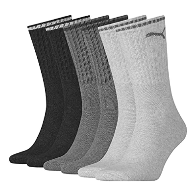 Abbildung von Puma Unisex Crew Socken, Grau/Grau, 47/49 (3er Pack)