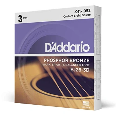 Abbildung von D&#039;Addario EJ26 3D Saiten für Musikinstrumente Gitarre Akustikstahl 18 Stück (Gitarre, Steel, Acoustic, Stück)
