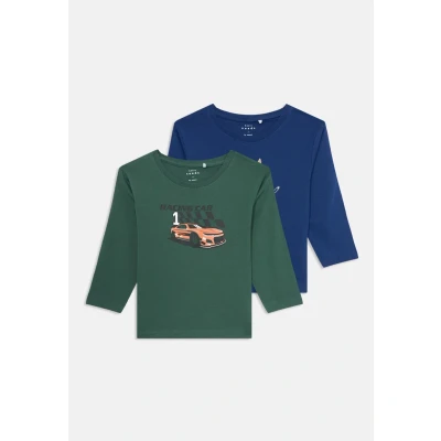 Abbildung von Name it Nmmvagno Loose 2 PACK Langarmshirt für Kinder, Größe: 98, Dark green/dark blue