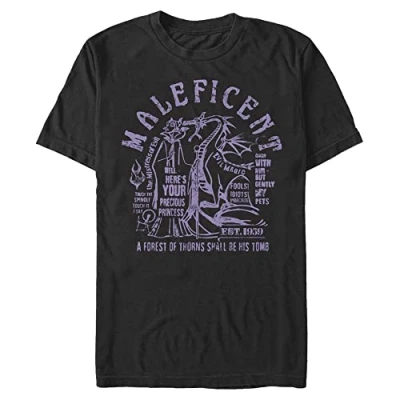 Abbildung von Disney Herren Villains Maleficent Verbiage T shirt, Schwarz, S