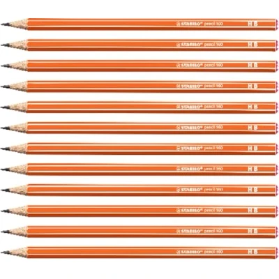 Abbildung von Bleistift STABILO pencil 160 in orange 12er Pack Härtegrad HB