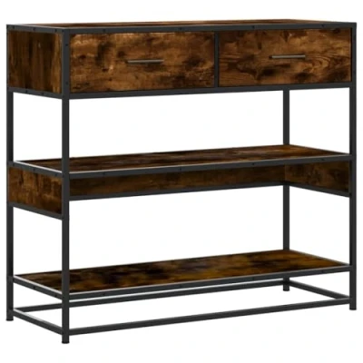 Abbildung von vidaXL Konsolentisch Räuchereiche 90x35x80 cm Holzwerkstoff, Sofatisch, Ablagetisch, Tisch, Flurtisch, Dielentisch, Wandtisch, Flurkonsole