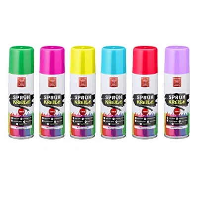 Abbildung von Cepewa Kreidespray Sprühkreide Markierungsspray 6 Farben wasserlöslich (1 x 6er Set Spraykreide)