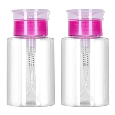 Abbildung von Teemico Nagellackentferner Pumpspender, leere Plastikflasche, durchsichtiger Kosmetik Leerflaschenbehälter, 2 Stück