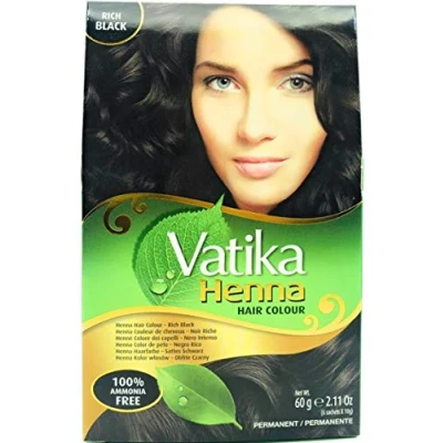 Abbildung von Dabur Vatika Henna Hair Colour Permanent Rich Black 6x10g (insgesamt 60g)