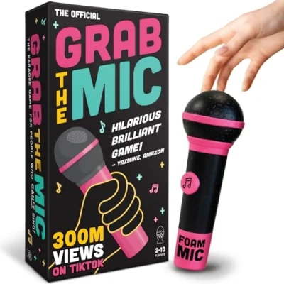 Abbildung von Lucky Egg Spannendes „Grab The Mic“ Das Karaoke Spiel für die ganze Familie ab 8 Jahren, 210 Spieler Brettspiel schlechte Sänger 250 Songtextkarten einen lustigen und witzigen Spieleabe