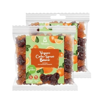 Abbildung von 2er Set Vegane Cola Spezi Bären sortenreine Fruchtsäfte Ohne künstliche Farbstoffe und Geschmacksverstärker Gluten Laktosefrei Fruchtgummi Süßigkeiten