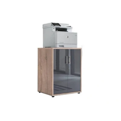 Abbildung von moebel dich auf Druckerkommode TABOR Druckerschrank Druckertisch Aktenschrank 2 türig (BxHxT) 54x74x52 cm (Eiche Sonoma/anthrazit Hochglanz)