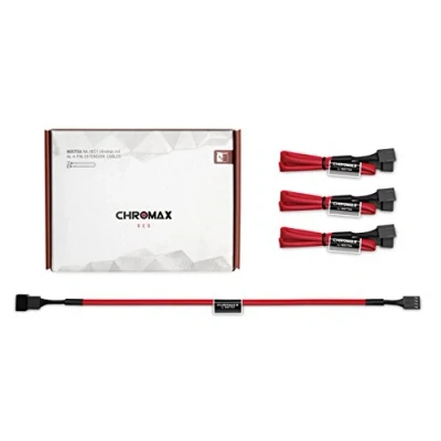 Abbildung von Noctua NA SEC1 chromax.red, 3 Pin/4 Pin Verlängerungskabel (30cm, Rot)
