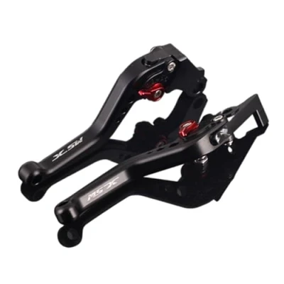 Abbildung von Motorrad Bremshebel Kupplungssatz Für H┐ONDA MSX 125 Grom MSX125SF 2013 2020 19 18 17 Motorradzubehör Einstellbare MSX125 Logo Kurze Bremskupplungshebel(Black)