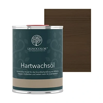 Abbildung von Lignocolor Hartwachsöl (1 L, Nussbaum dunkel) Holzöl für den Innenbereich