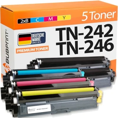 Abbildung von Bubprint TN242 TN246 kompatibel als Ersatz für Toner Brother TN 242 246 DCP 9017CDW 9022CDW HL 3142CW 3152CDW 3172CDW MFC 9142CDN 9332CDW 9342CDW Multipack 5er Pack