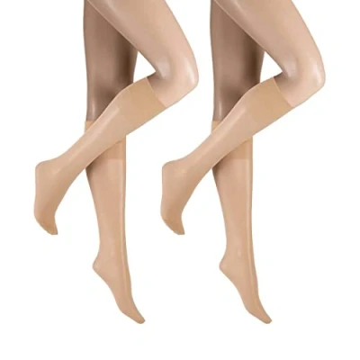 Abbildung von Hudson Damen Kniestrümpfe Simply 20 To Go 2 Pack druckfreier Bund DEN Caramel 35 41