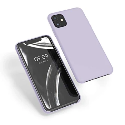 Abbildung von kwmobile Hülle kompatibel mit Apple iPhone 11 Silikon Handy Case Handyhülle weiche Oberfläche kabelloses Laden Purple Cloud