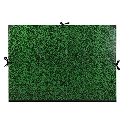 Abbildung von Clairefontaine 33200C Zeichenmappe / Transportmappe Annonay mit Bändern ohne Klappen Rücken 30mm, innen: 60x85cm, außen: 67x94cm, robust und sicher, Grün, 1 Stück