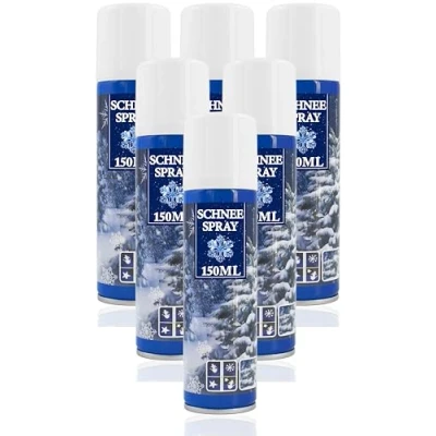 Abbildung von Stephans Möbelbörse 6X Kunstschnee Spraydose mit Dekoschnee Schneespray zum Dekorieren zu Weihnachten Sprühschnee Snowspray Fensterspray Schnee Spray Deko (06 Stück 150ml/Schnee)