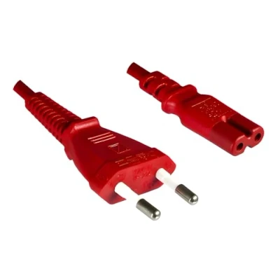 Abbildung von DINIC Stromkabel, Netzkabel Euro Stecker auf C7 2 pin 8 (1,80m, 1 Stück, rot)