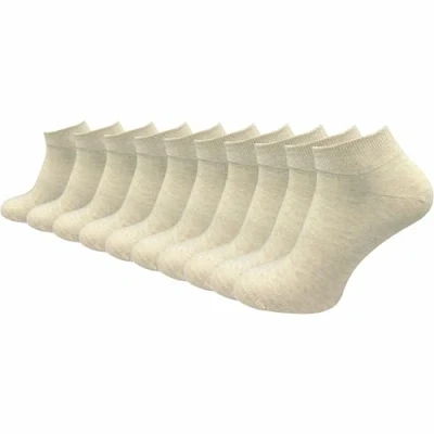Abbildung von Herren Sneaker Socken aus 100% reiner Baumwolle (6 Paar 10 Paar) kurze &amp; dünne Füßlinge ohne drückende Naht über den Zehen (DE/NL/SE/PL, Numerisch, 47, 50, Regular, beige