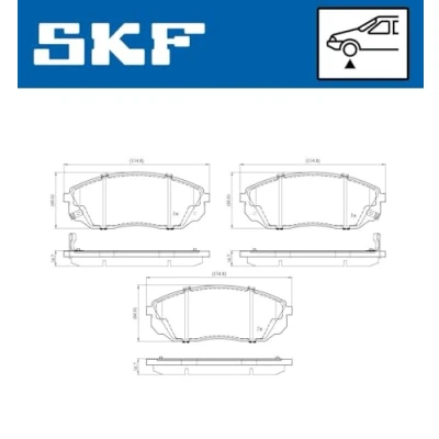 Abbildung von SKF VKBP 80836 A Bremsbelagsatz mit akustischer Verschleißwarnung KIA: SORENTO 1