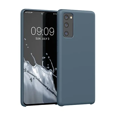 Abbildung von kwmobile Hülle kompatibel mit Samsung Galaxy S20 FE Silikon Handy Case Handyhülle weiche Oberfläche kabelloses Laden Dunkler Schiefer