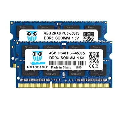 Abbildung von motoeagle 8GB Kit (2x4GB) PC3 8500S DDR3 1067MHz 1066MHz SO DIMM RAM 2Rx8 Arbeitsspeicher 204Pin für Apple Mac Notebook Laptop