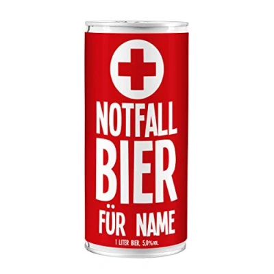 Abbildung von Lustapotheke® Personalisierte Bierdose zum Geburtstag Notfallbier mit Namen des Geburtstagskindes ein super Männergeschenk