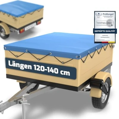 Abbildung von Tarpofix® Schutzplane Flachplanen inkl. Planenseil für Anhänger ab 280kg, randverstärkte Anhängerplane Abdeckplane u.a. passend diverse kleine Hänger bis 500 kg