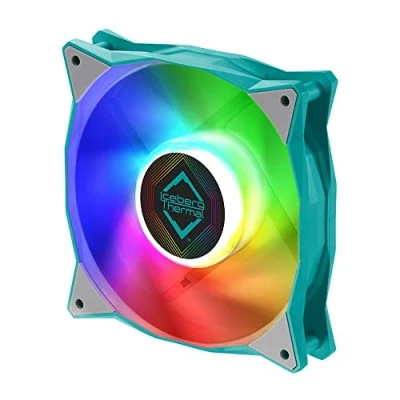 Abbildung von Iceberg Thermal IceGALE RGB 120 mm PWM Dual Kugellager ARGB Gehäuselüfter adressierbar, Blaugrün