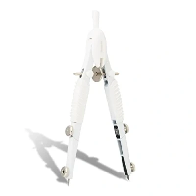 Abbildung von Aristo AR55815 Topline Mat Series Schnellverstellzirkel (Kreise bis 370 mm Durchmesser, Ersatzminen, Schenkel aus Zinkdruckguss) weiß