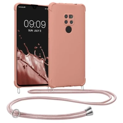 Abbildung von kwmobile Necklace Case kompatibel mit Huawei Mate 20 Hülle Cover Kordel zum Umhängen Silikon Schutzhülle Perlmutt