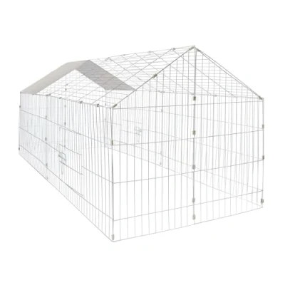 Abbildung von Wiltec Freilaufgehege Kaninchen 180 x 75 cm, Außengehege und Kleintierstall für Kaninchen, Hasen, Meerschweinchen, Freigehege als Hasenstall