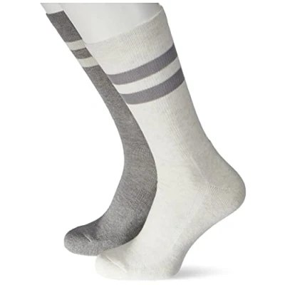 Abbildung von Levi&#039;s Unisex Classic Crew Sock, Mid Grey Melange/ Marshmallow, 35/38, 2er Pack