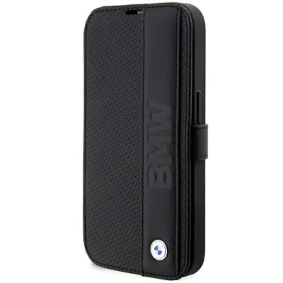 Abbildung von BMW BMBKP14X22RVSK Hülle für iPhone14 Pro Max 6,7&quot; Schwarz Bookcase Leather Stamp Blue Lines