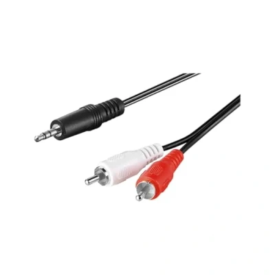 Abbildung von Goobay 51648 Audio Adapterkabel AUX, 3, 5 mm Klinke zu Stereo Cinch Stecker, CU Stecker (3 Pin, Stereo) &gt; 2x (Audio Links/Rechts)